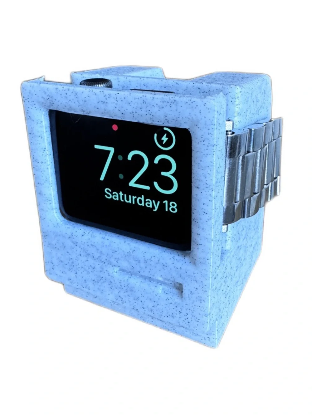 Retro Macintosh Apple Watch Charging Stand Dock Speckled Gray